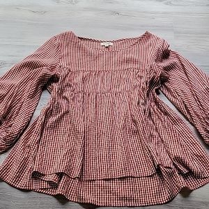 Red Checkered Blouse by Max Studio SIZE XL
